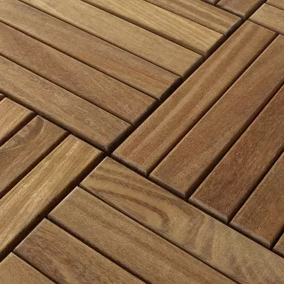Dalles Caillebotis Cumaru Brut - 30x300x300 - vue de profil - carresol