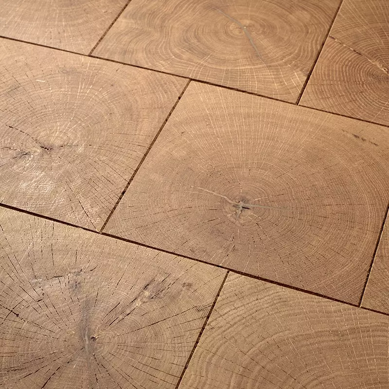 Parquet Bois de Bout Chene Contrecolle Giant Huile Transparent - 16x173x173 - vue de profil - carresol