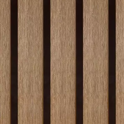 Bardage Claire-voie Composite WEO 60 Teak - Vue de face - CarreSol