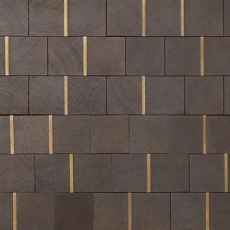 Collection Les Pavés de Paris, Chêne Huilé Noir intense inserts laiton