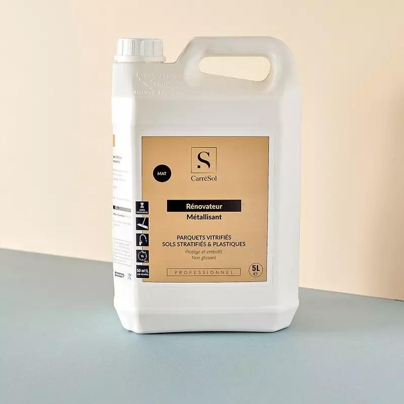 Renovateur Metallisant Mat Parquet vitrifie - 5 L - vue de face - carresol Renovateur Metallisant Mat Parquet vitrifie - 5 L - vue de face - carresol