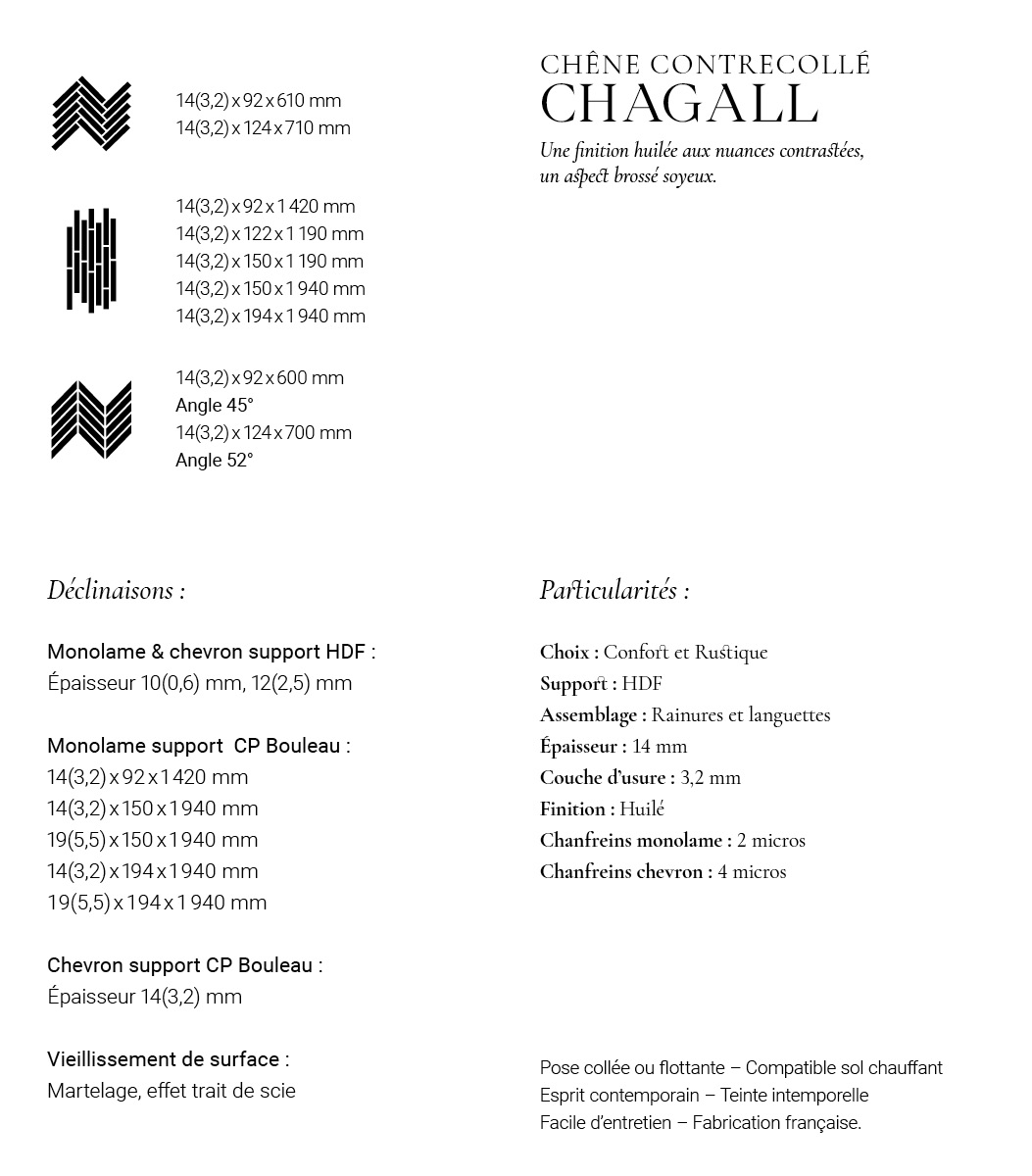 Engineered Oak Wood Parquet Flooring Chagall | CarréSol Éditions